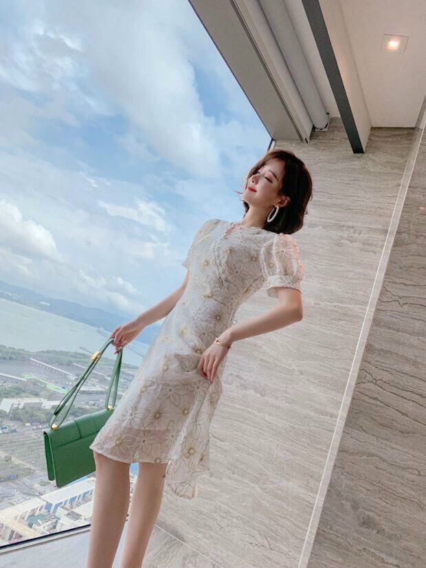 Đầm body Hoa Cổ Đắp Đuôi Cá - HN1010